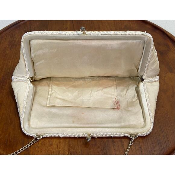 Vintage Embroidered Clutch Purse with Seed Beads Made in Japan READ - Picture 10 of 13